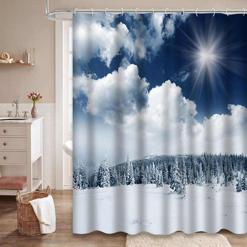 Magnifique rideau de douche avec 12 crochets, L 72 po x l 84 po