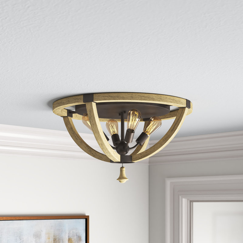 Plafonnier encastré en bois à 4 lumières Middlefield