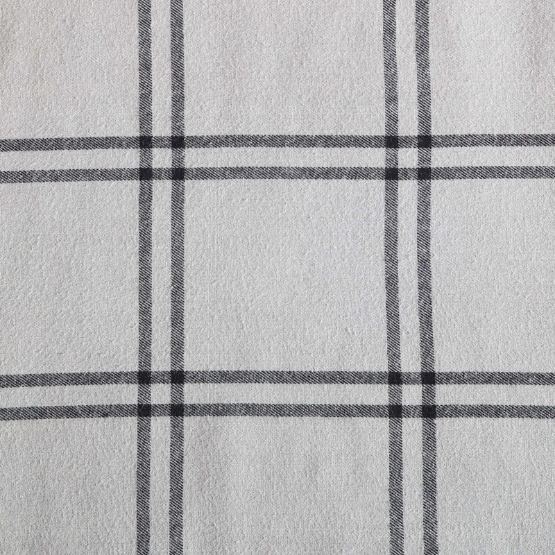Couverture réversible en flanelle imprimée et sherpa Eddie Bauer, Tissu écossais Kettle Falls gris