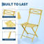 Ensemble bistro 3 pièces pour patio, mobilier d'extérieur pliable avec structure en acier de qualité supérieure, ensemble de chaises de jardin et de balcon portatives, jaune-1592092964