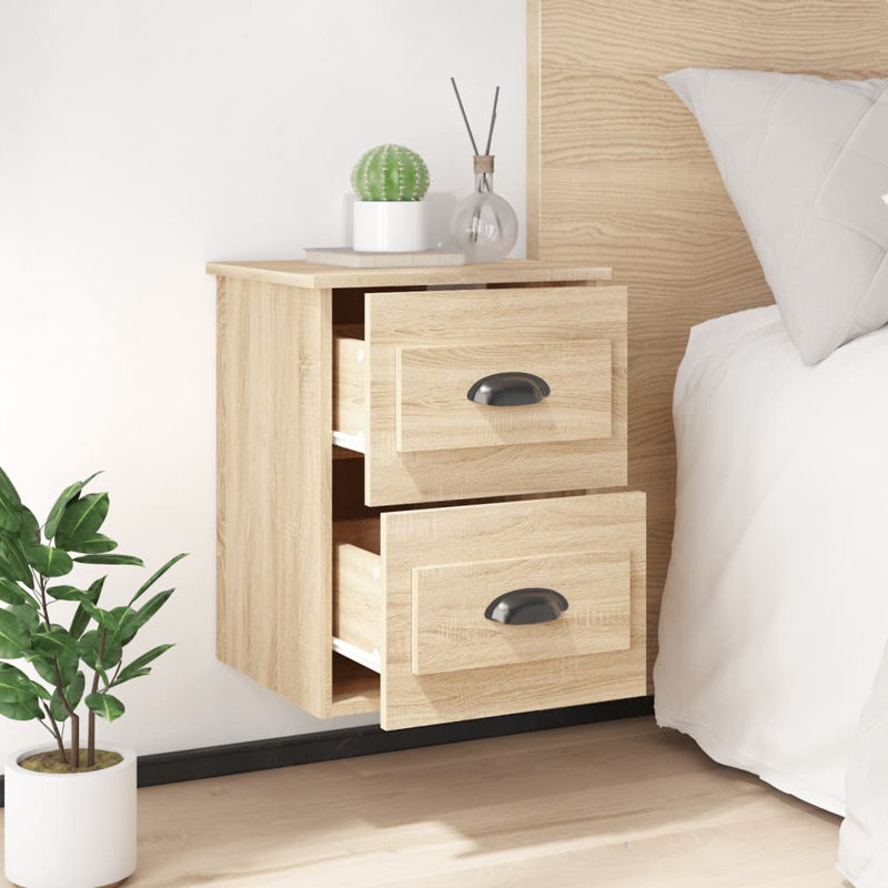 Krini 41.5cm W Manufactured Wood Bedside Table, Sonoma Oak, Individual