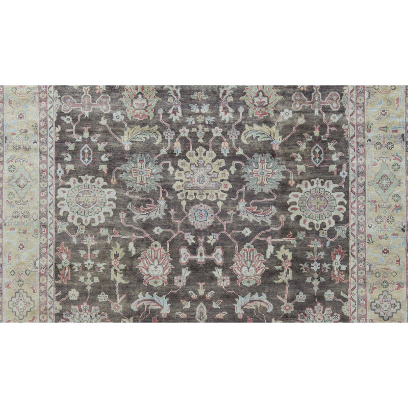 Wool Oriental Area Rug in Dark Gray/Khaki, Rectangle 8'2" x 10'