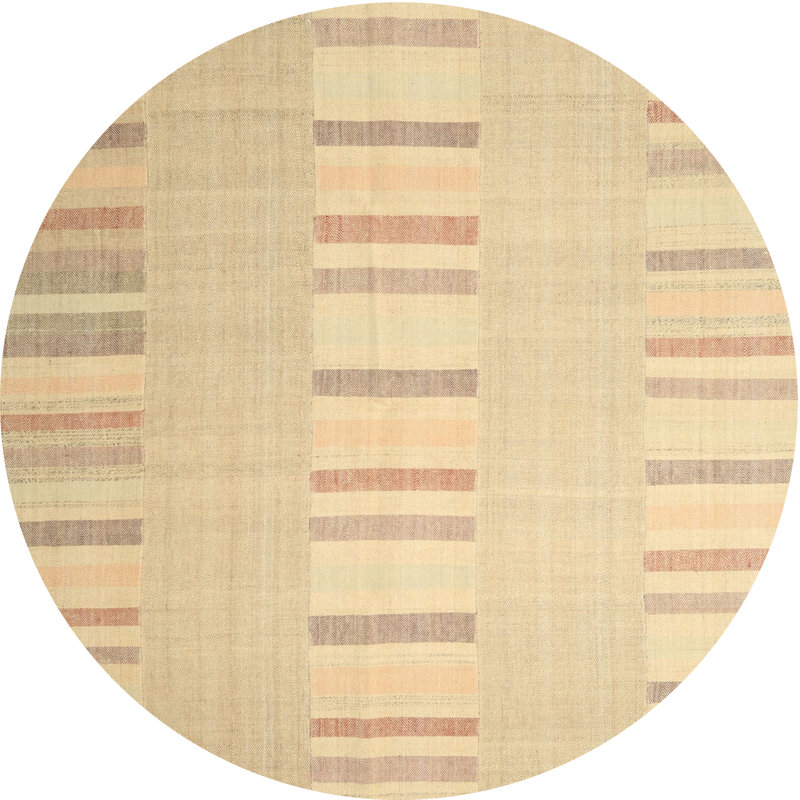 Surface beige contemporaine tapis, Rond 3 pi