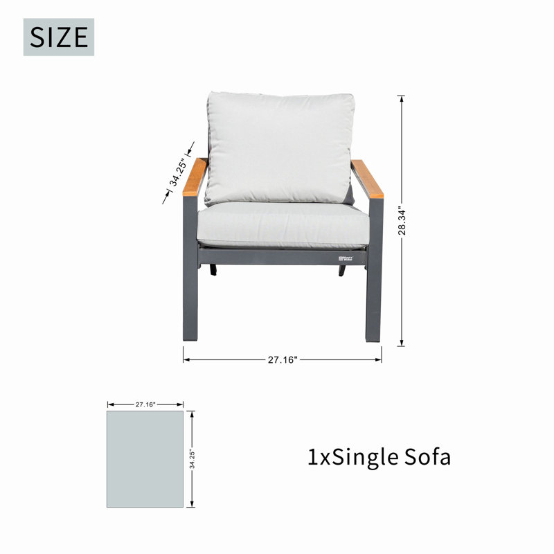 Chaise d'extérieur en aluminium William