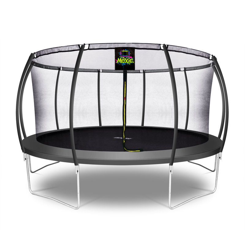 Charcoal 15' Round Outdoor Trampoline with Safety Enclosure