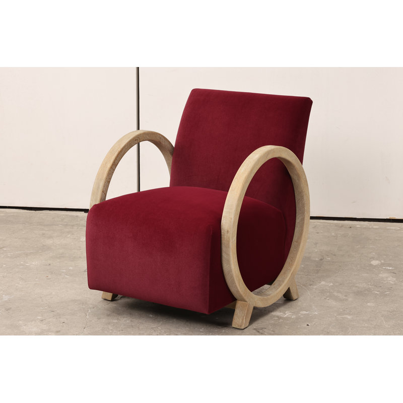 Upholstered Club Chair, Red