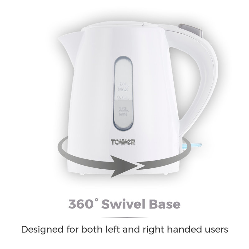 Tower Infinity Rapid Boil Jug Kettle with Boil Dry Protection, Automatic Shut Off, Removable Washable Filter, 3000 W, 1.7 Litre, Polished Stainless Steel T10015P