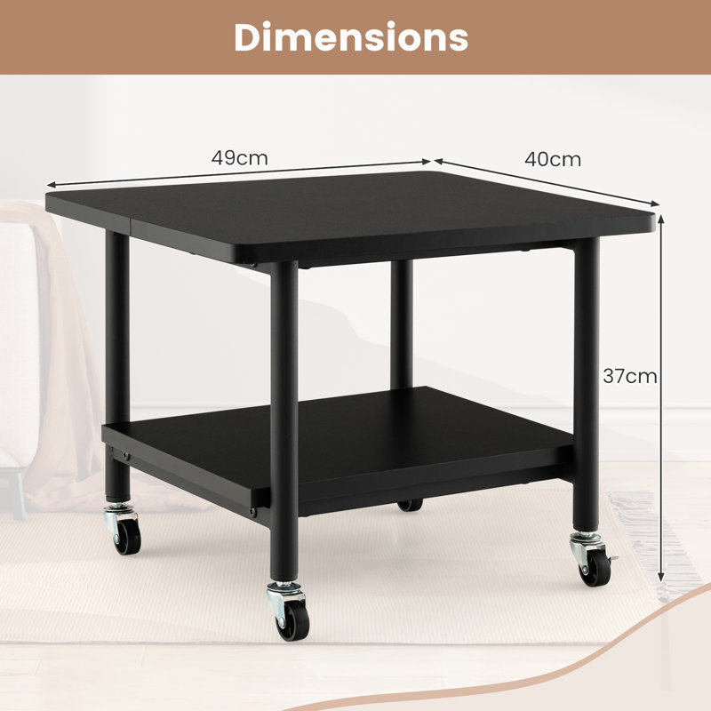 38cm H x 49cm W Printer Stand, Black
