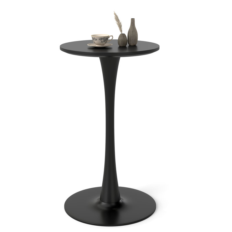 Table basse 41 '' à piédestal et table basse avec dessus 23,6 '', Noir, noir, noir, noir