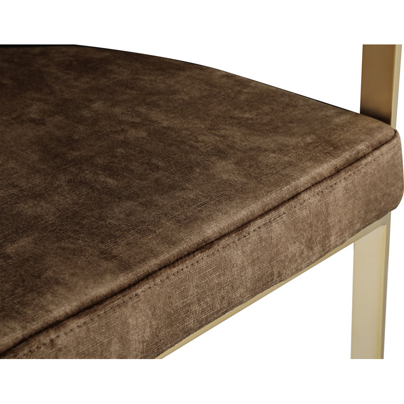 Somer Velvet Ladder Back Arm Chair, Brown Velvet