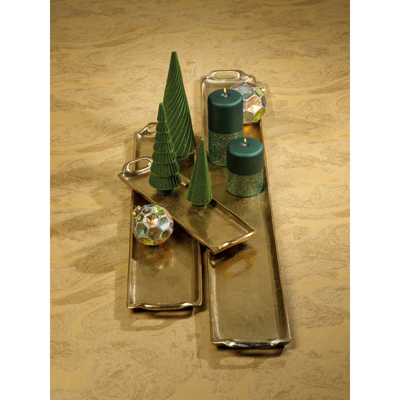Steil Aluminum Tray - Set of 2, Dark Gold