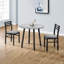Ensemble de table de salle à manger, ensemble de 3 pièces, petit, abattant 35 po, cuisine, métal noir, stratifié gris, contemporain, moderne