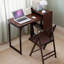 Bureau pliant en bambou, bureau pliable pour les petits espaces, bureau d'ordinateur avec rangement caché et prise intégrée, table pliable de style Mid-Century pour bureau à domicile et chambre à coucher (brun noyer)