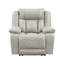 Fauteuil inclinable électrique, ports USB et DEL bleue, similicuir gris rembourré de mousse-120613768