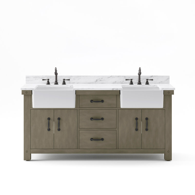 Paisley 72'' W Double Vanity, Rustic Sienna, No