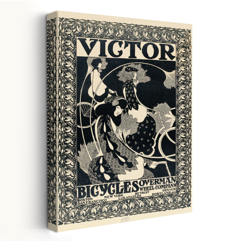 Victor Bicyclettes (vertical, monochrome) - Bicyclettes rétro, affiches d'art rétro, H 48 po x l 32 po