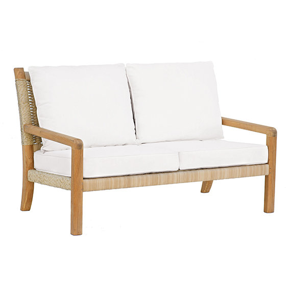 Hudson Outdoor 2 - Seat Loveseat, Hudson Natural Cord, Ocean Rain