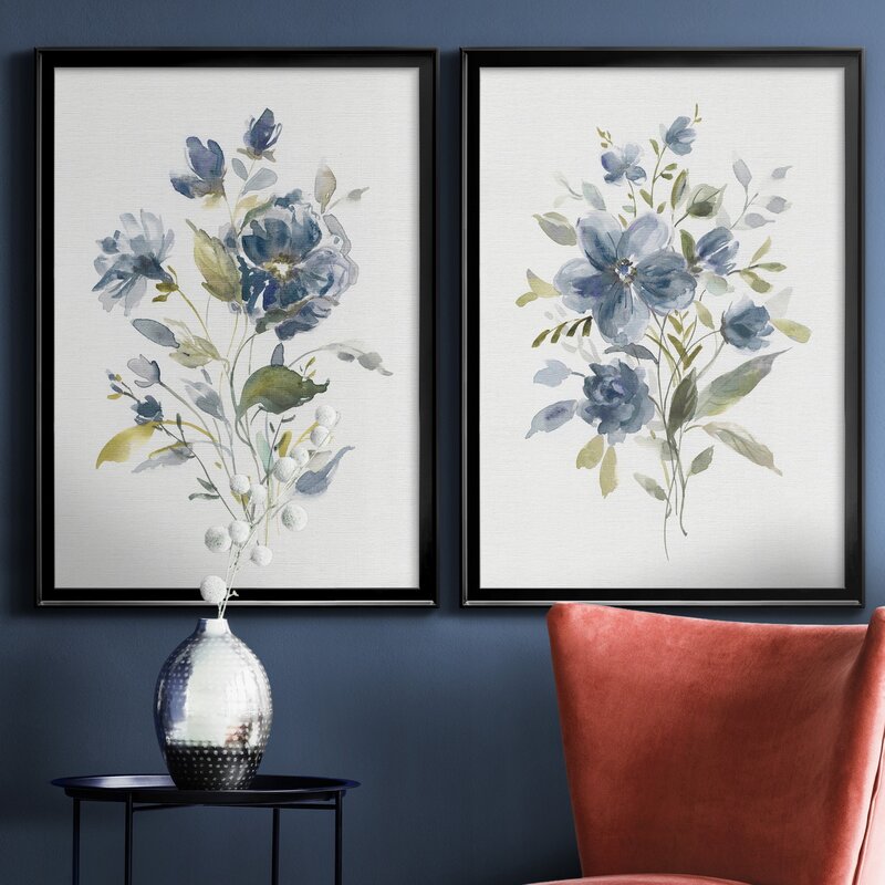 Botanical wall art set: Linen Botanical I Framed 2 Pieces Print