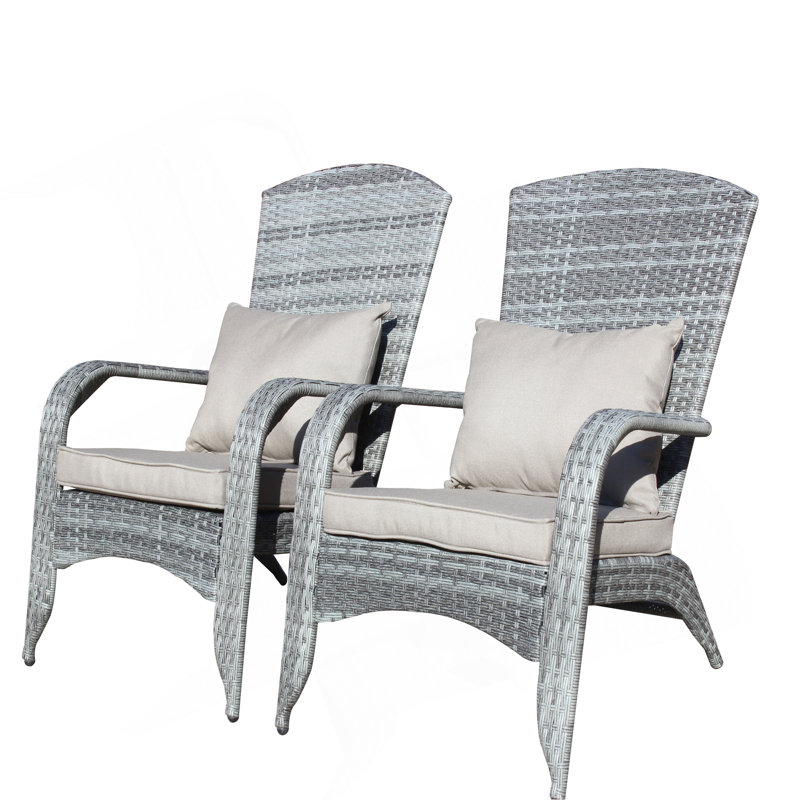 Chaise de patio avec coussins, Gris, Gris