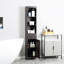Unité de rangement pour salle de bain - 3 tablettes et tiroir brun pour organiser les tablettes de l'armoire