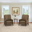 Fauteuil inclinable manuel en cuir véritable de 32,3 po de largeur avec main courante en bois massif Liauro (ensemble de 2)-769439678