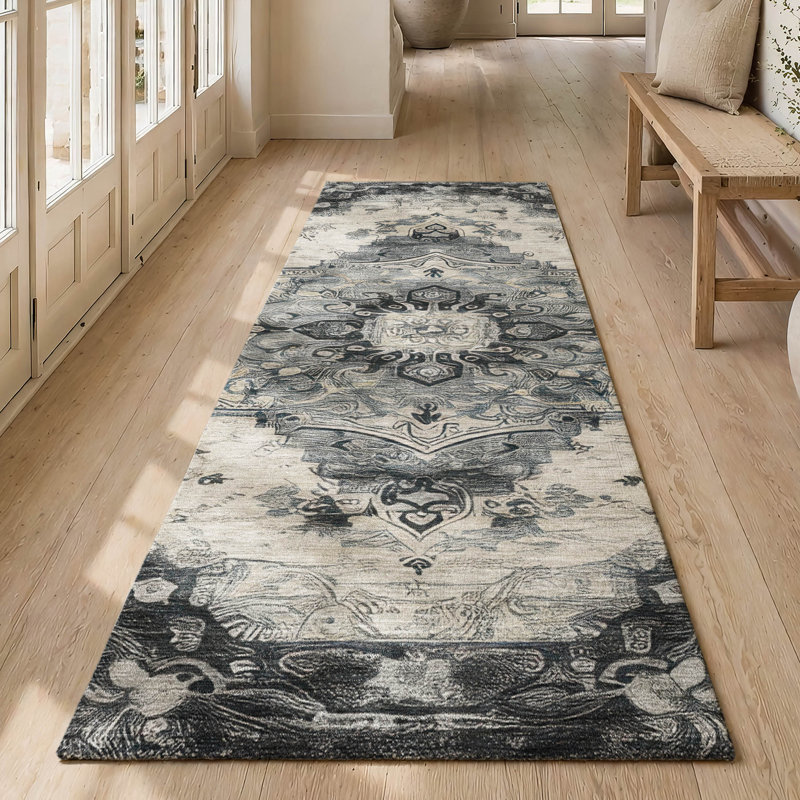 Machine Washable Indoor/Outdoor Chantille ACN2875 Global Rug, Gray, 2'3" x 7'6" Runner