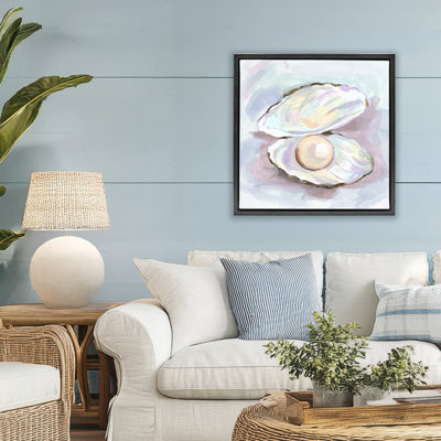 Silent Opal Clam Pearl Floating Frame, design by Melissa Wang