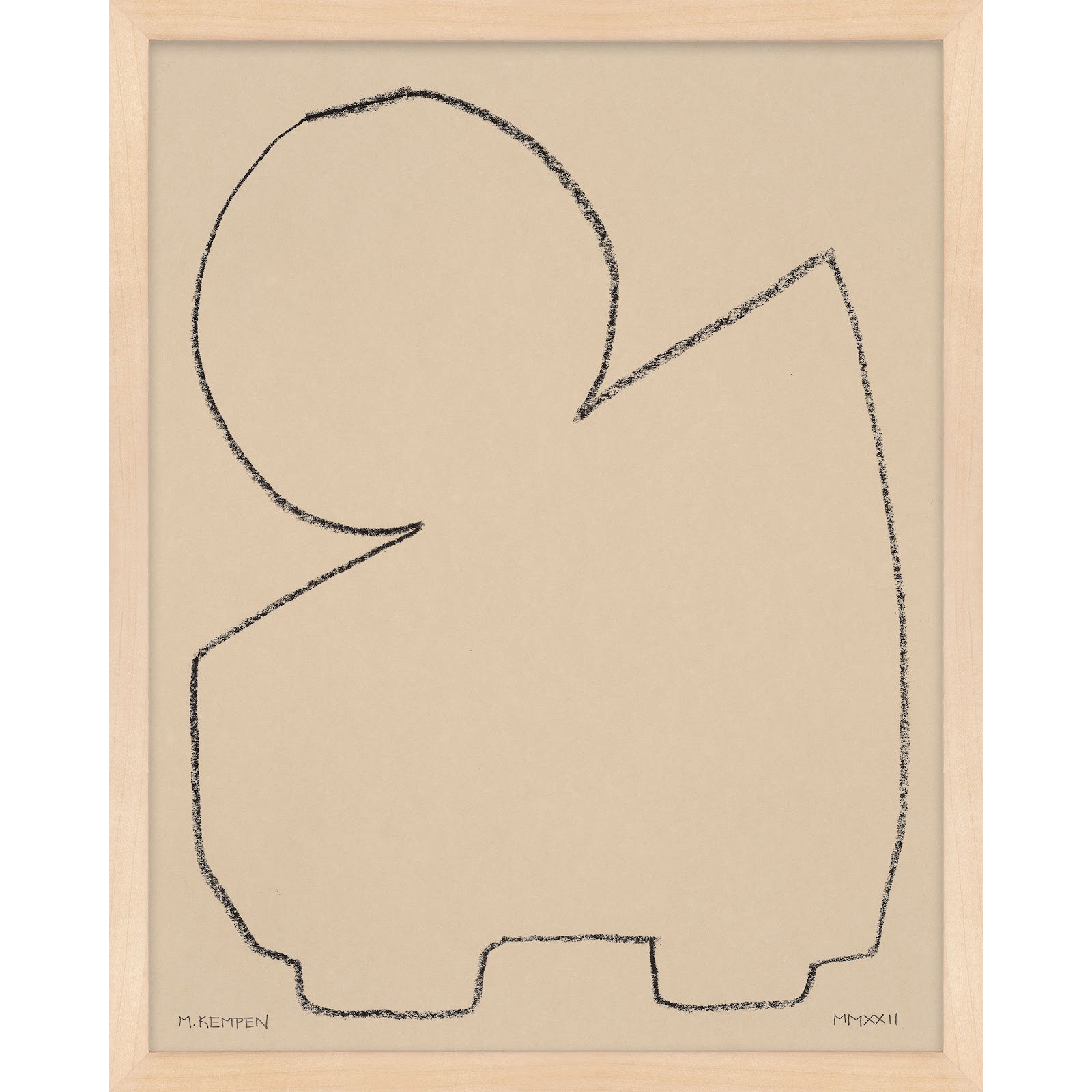 Outlines 1 by Michael Kempen, Maple Framed, 24" W x 30" H