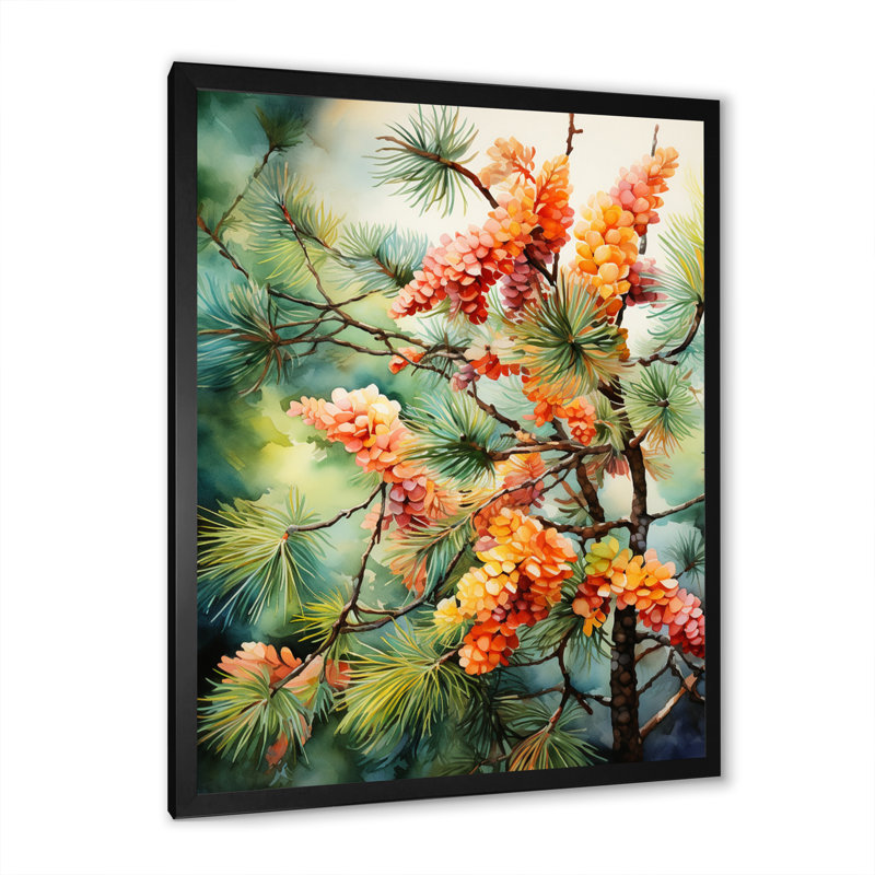 «Pine Tree Autumn Symphony I» sur toile, H 40 po x l 30 po x P 1,5 po, Cadre photo noir