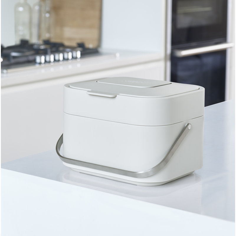 Joseph Joseph Stack 1 Gallon Food Waste Compost Bin with Odour Filter, Stone