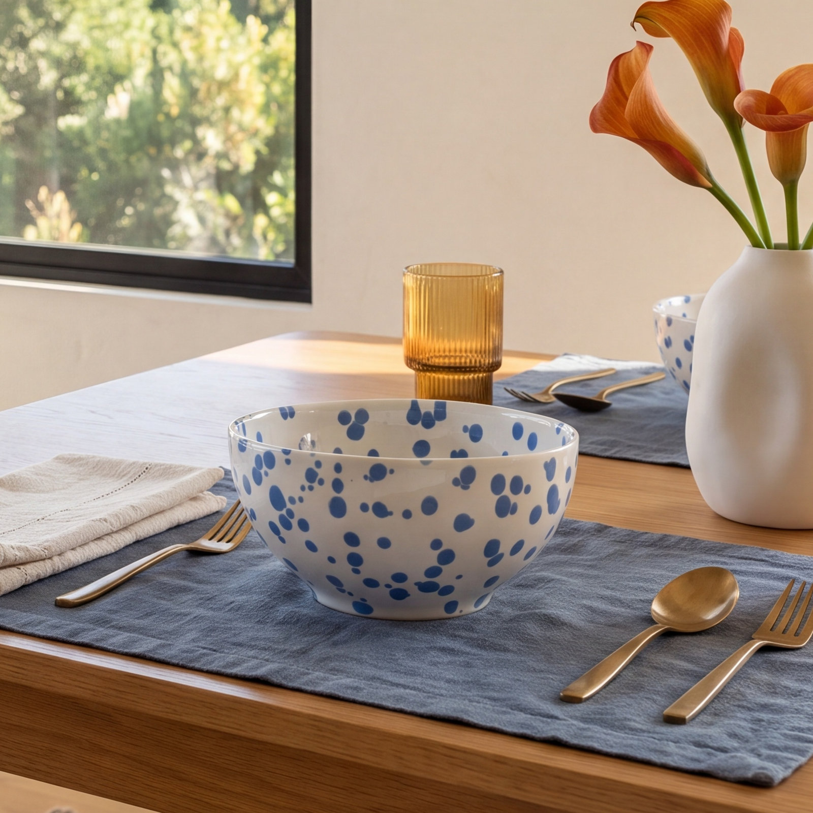 Rafaela Stoneware Cereal Bowl, Cornflower Blue