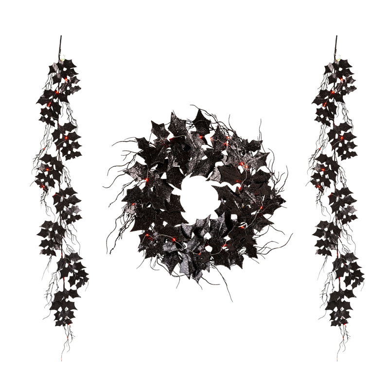 Faux Lighted Mixed Assortment Wreath