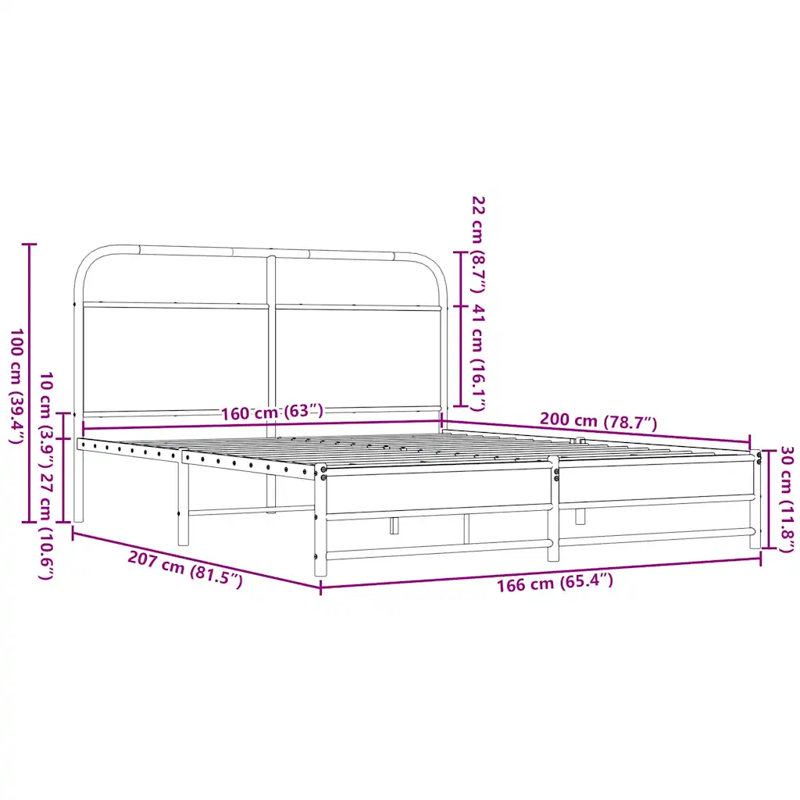 Berardina Bed, 160 x 200 cm