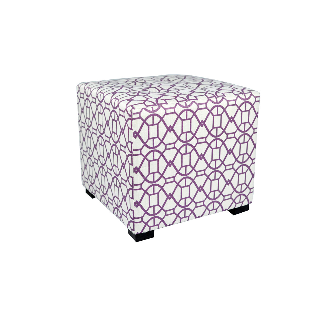 Seguis Tufted Cube Ottoman Red Barrel Studio® 
