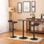 Ensemble de table de bar à hauteur réglable noir et 2 tabourets de bar pivotants en cuir reconstitué noir