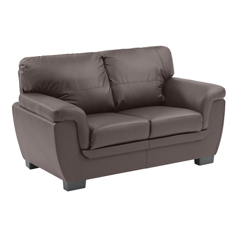 Faux Leather Loveseat, Brown