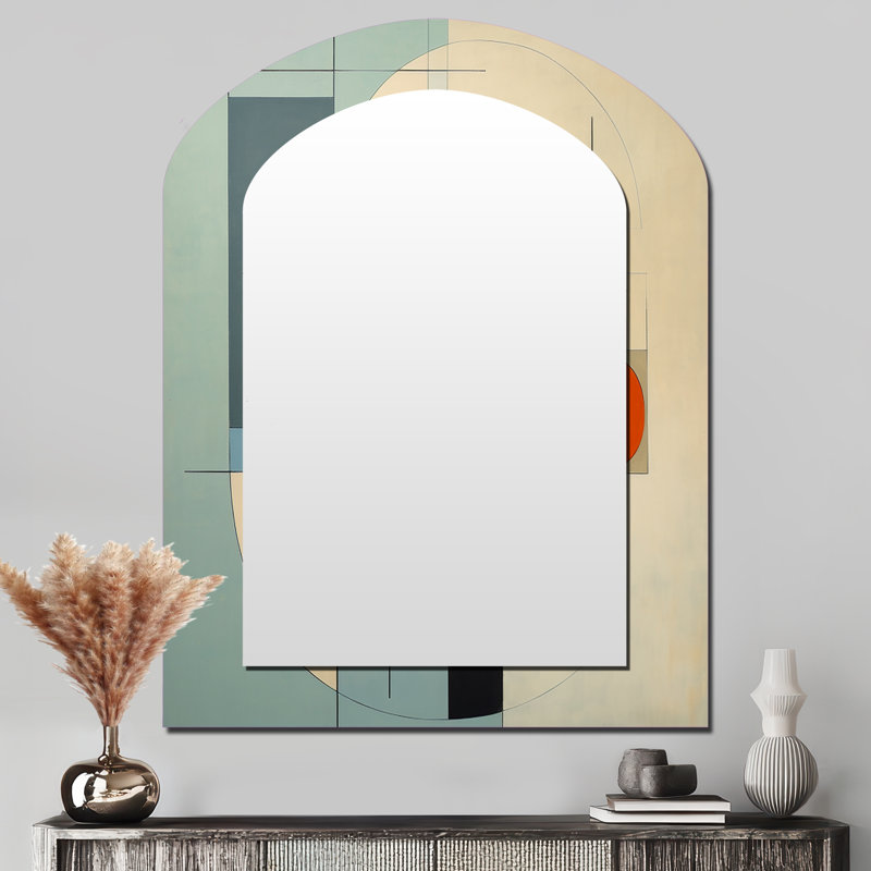 Serendipity Abstract Mid-Century Geometrics II - Miroir mural Mid-Century, 43 po x 33 po