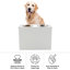 Gamelles surélevées PETMAKER en acier inoxydable (2 pièces) avec rangement - Capacité de 1,5 litre pour la nourriture ou l'eau (blanches)