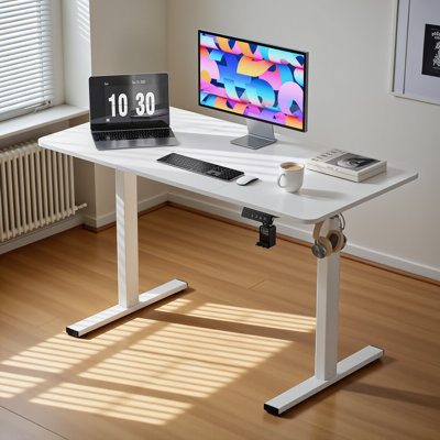 Electric Adjustable Standing Desk With Hook And Memory Smart Pannel