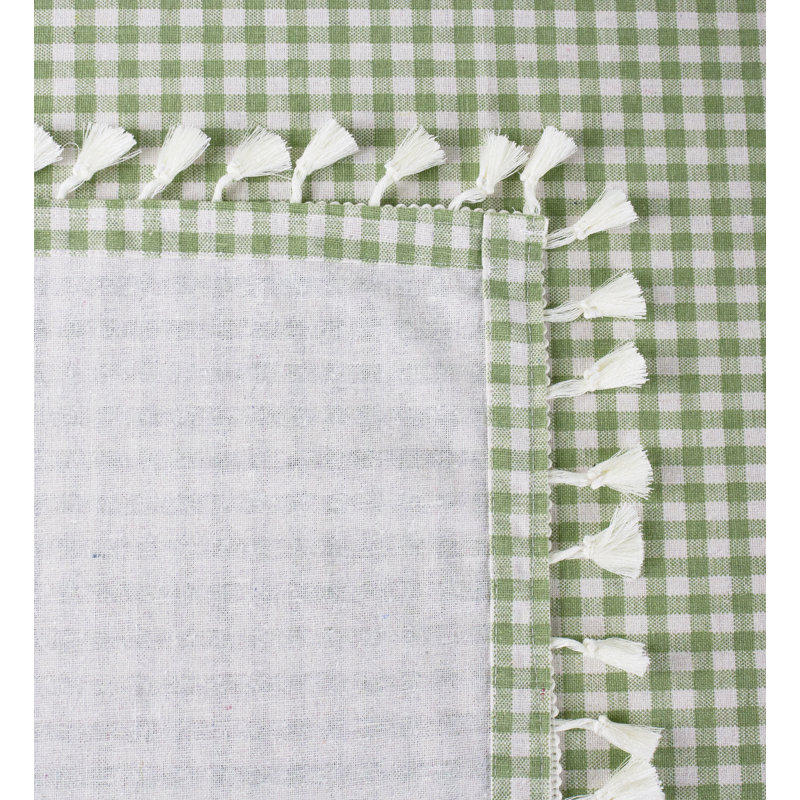 Nappe carrée en mélange de coton, Vert, 88 po x 55 po