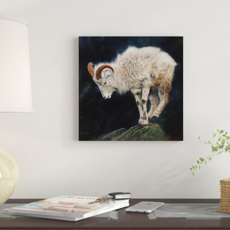 « mountain chèvre ii », reproduction d’impression sur toile, H 12 po x l 12 po x P 0,75 po, Toile tendue, Pas de tapis
