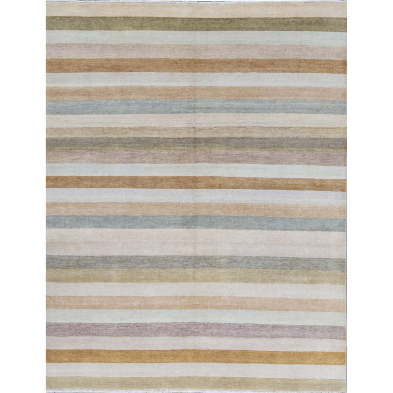 Hand-Knotted High-Quality Brown and Green Area Rug