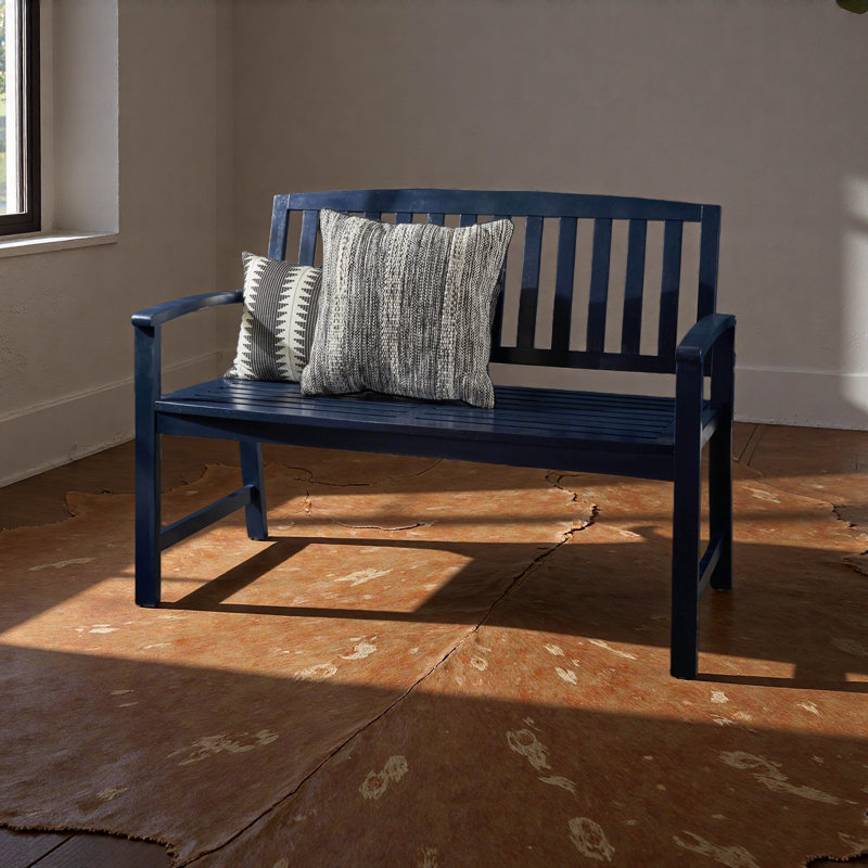 Banc en bois de style campagnard, Bleu
