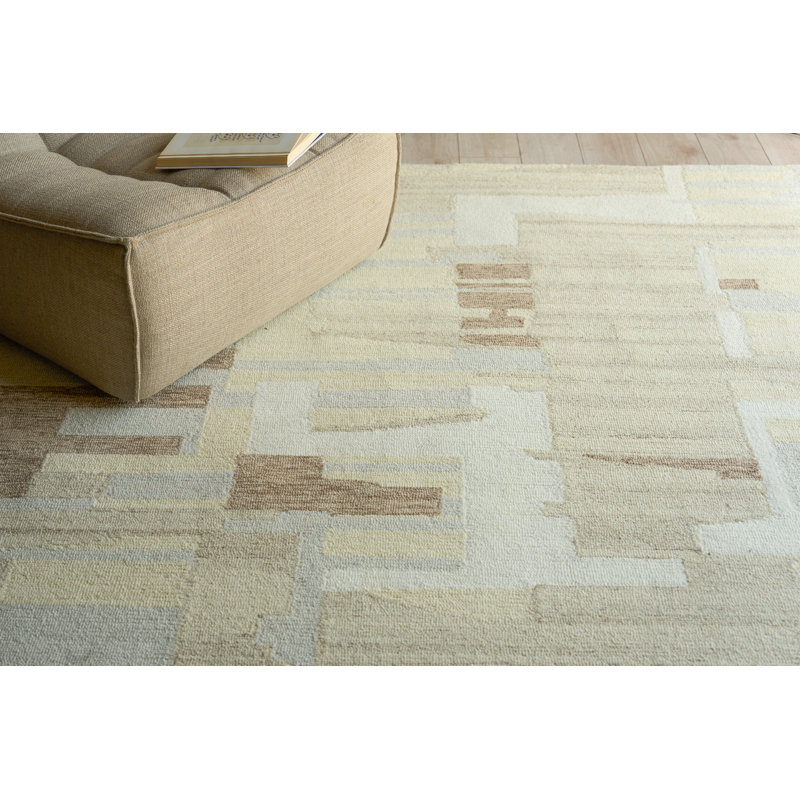 Sarezzo Hand Tufted New Zealand Wool Taupe/Ivory Area Rug, 8'X10'