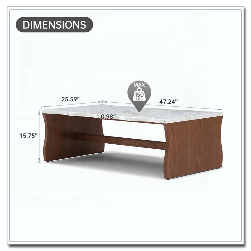Table basse Living Room Waves, Noyer