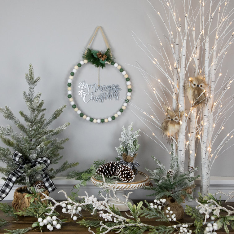 Solid Oak Beaded Ornament Kit, Christmas Tree Makes 4