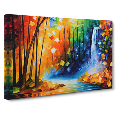 Glimmering River Waterfall Vol.7 - Wrapped Canvas
