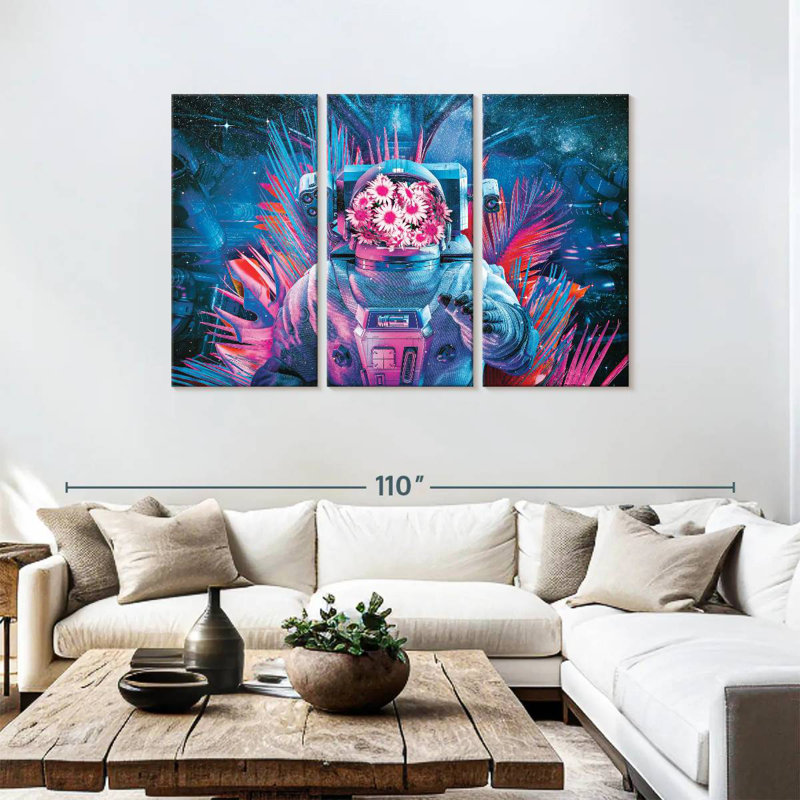 Oberle Neon Daisy Astronaut, 48" H x 74" W