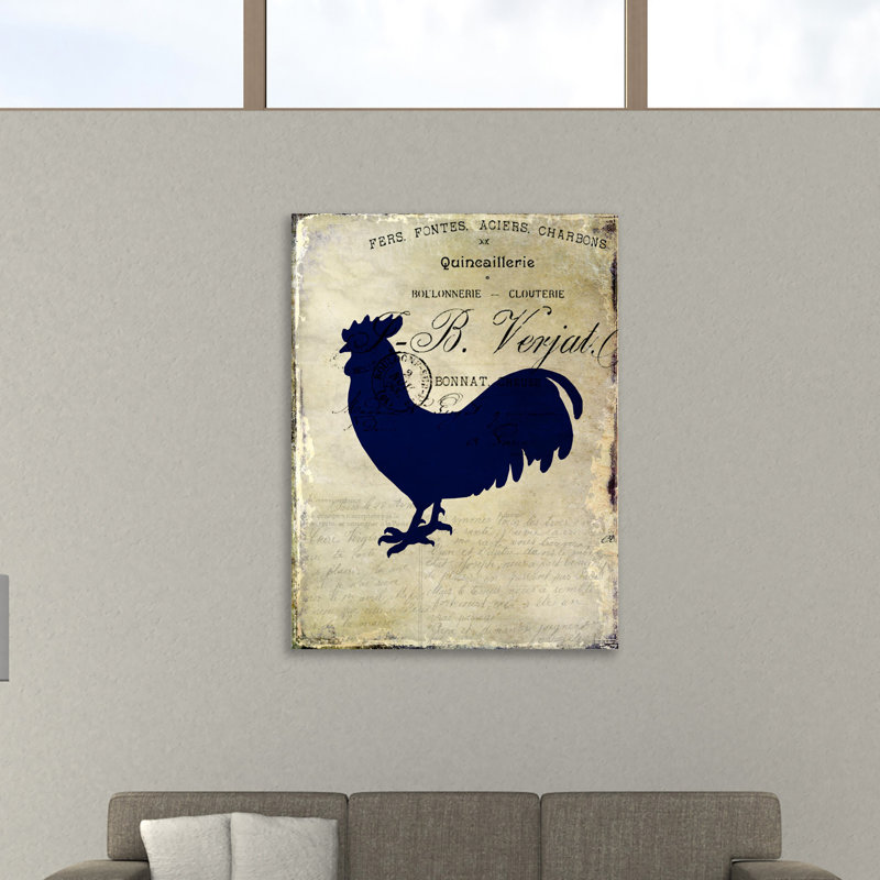 « coq silhouette 2 » par kimberly allen, impression sur toile tendue, H 48 po x l 36 po x P 1,5 po