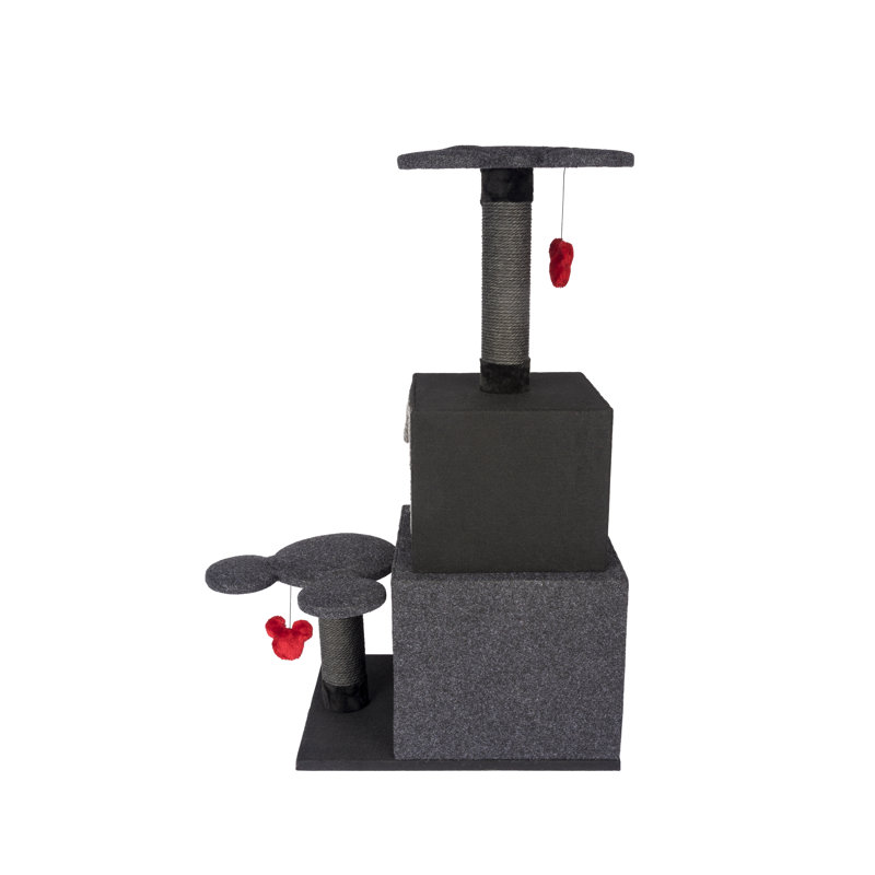 39.4"  Disney Cubical Cat Condo with Lounging Towers Sisal Scratching Posts and Swatting Toys – Bring The Magic Of Disney Into Your Home Cat Tree